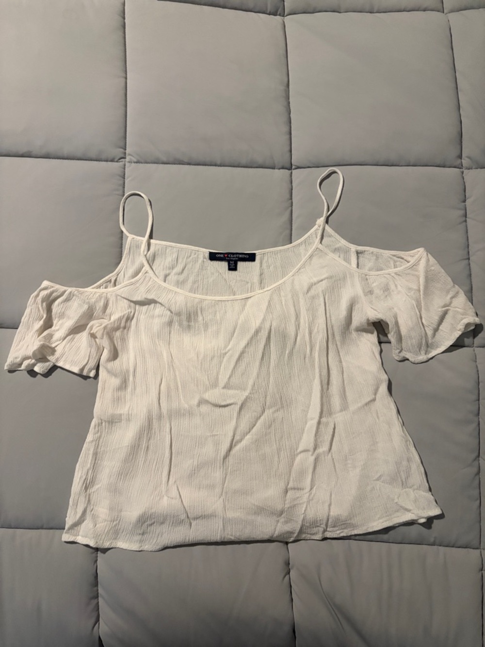 Cold-Shoulder Spaghetti Strap Camisole - White